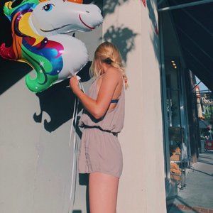 brandy melville purple / grey romper